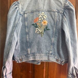 GAP Floral Embroidered Denim Jacket